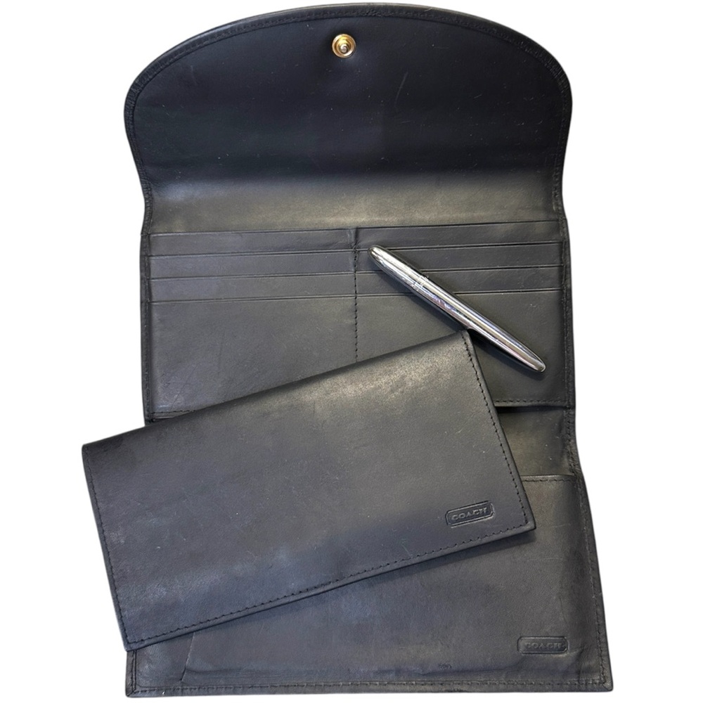 Vintage Coach 3 Piece Set Wallet, Checkbook Cover and Original Fisher Space Pen